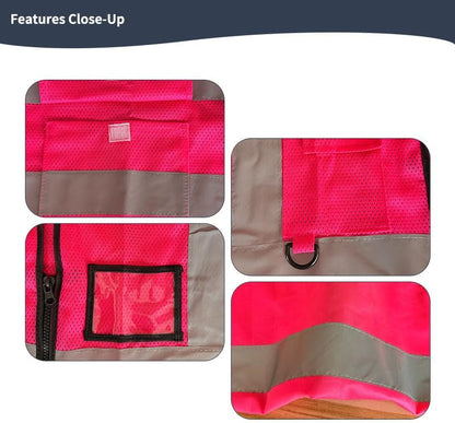 Reflective Safety Vest for Women Men High Visibility Security With Pocket Zipper Front Meet ANSI/ISEA Standard