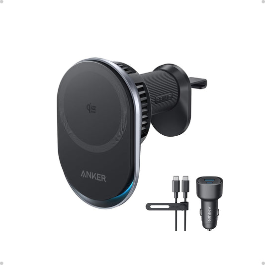 Anker Prime MagSafe Car Mount Charger, Qi2 25W Certified Wireless Car Charger with AirCool, Strong Magnets, Air Vent Mount for iPhone 17-12 Series