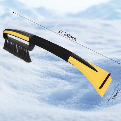 Snow Brush with Ice Scrapers for Car Windshield, Car Brush with Foam Grip, Winter Accessories, Wider Snow Scraper for Window, SUVs, Cars, Detachable Snow Removal Tool, Scratch-Free (Green)