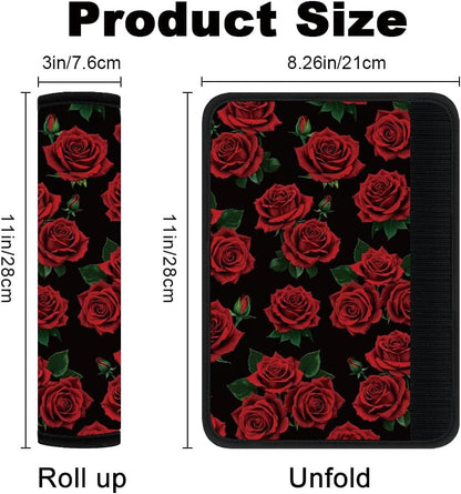 2Pcs Soft Auto Seat Belt Cover Pad Cute Cat Print Colorful Car Seatbelt Shoulder Cushion for Comfortable Driving, Compatible with All Cars' Seatbelt and Backpack Straps