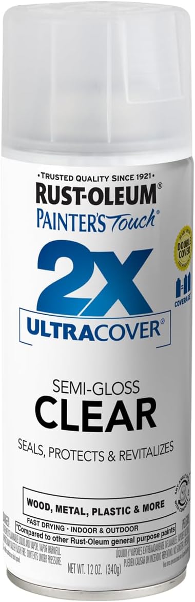 Rust-Oleum 334029 Painter's Touch 2X Ultra Cover Spray Paint, 12 oz, Gloss Clear - Colors A