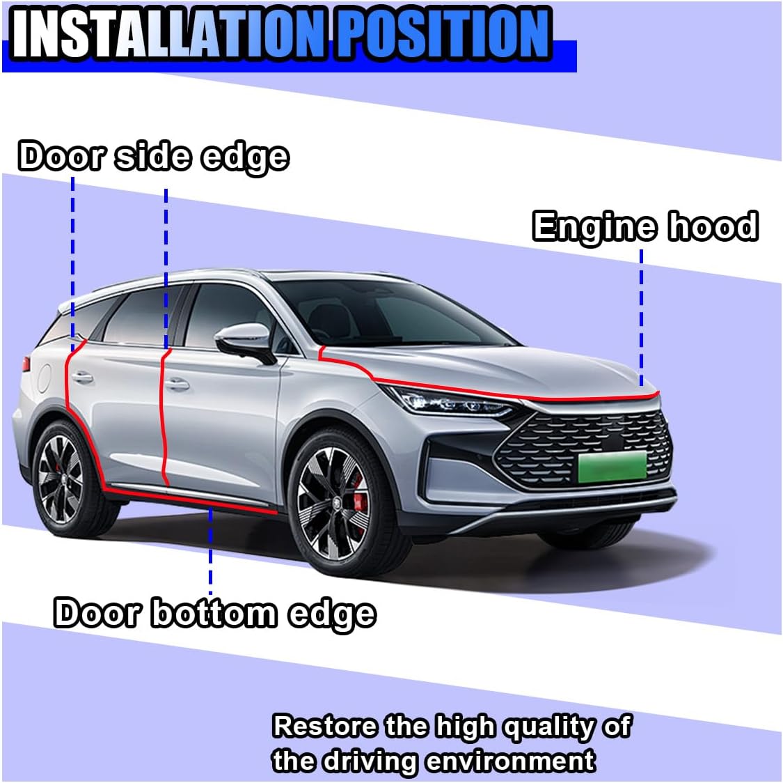 32Ft(10M) Car Door Edge Protector, Anti-Collision Car Door Entry Guard Protective Strip, No Glue Automotive Trim Doors Edge Guard (Clear)