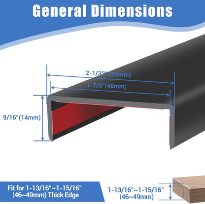 Rubber Edge Trim, Self-Adhesive Rubber Edge Trim, Edge Protector for Sheet Metal, EPDM Material, Fit 1/16"(1.0mm), Length 10Ft, Black Color, U Channel Edge Trim - Colors B
