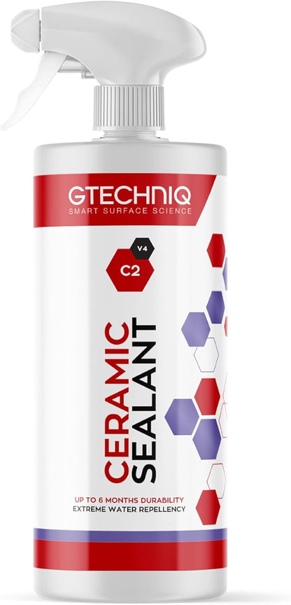Gtechniq C2 Ceramic Sealant for Cars 16.9 fl oz | Quick Spray-On Paint Protection, Hydrophobic Barrier Repels Dirt & Water, Long-Lasting Gloss & Easy Application