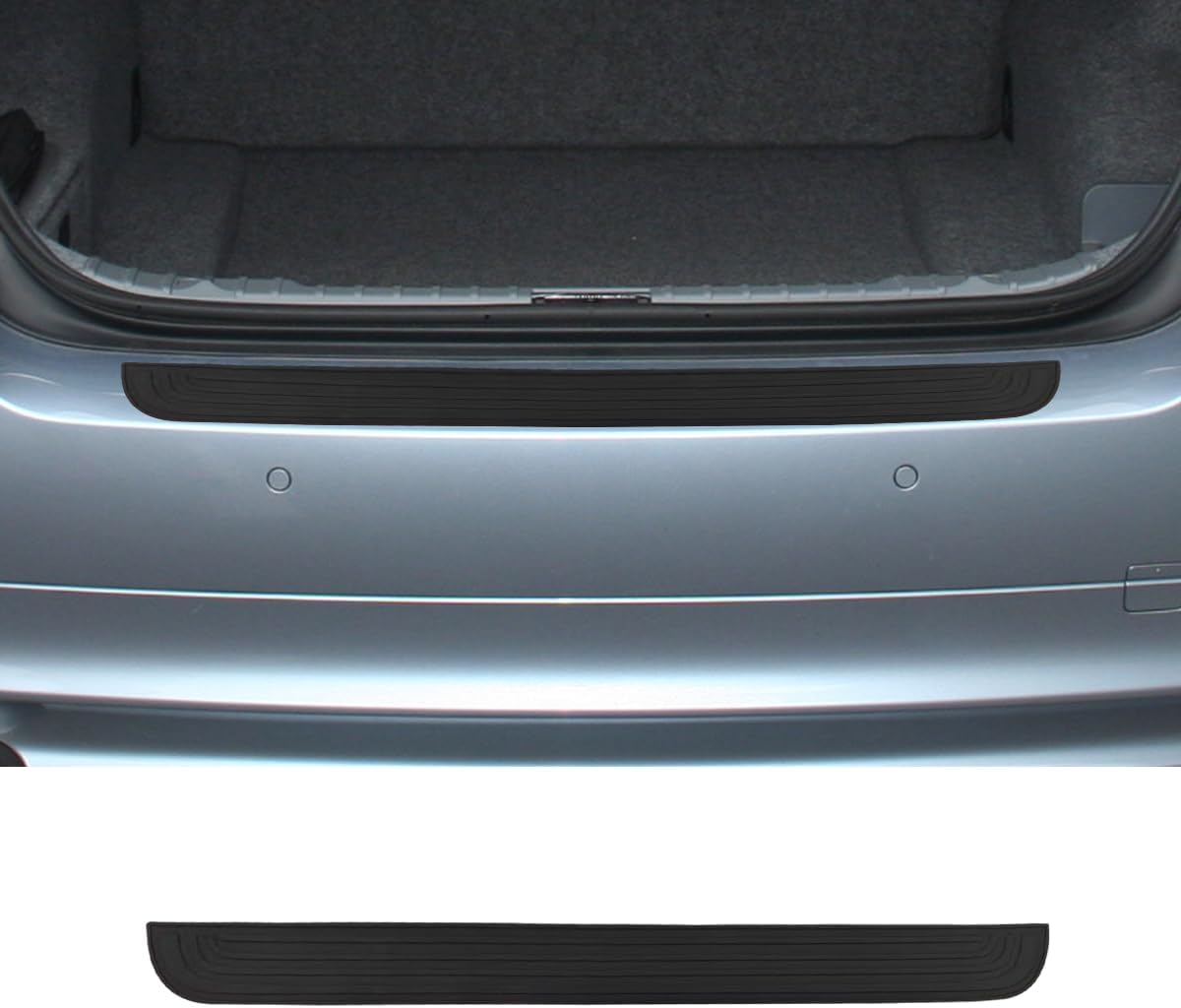 Craedli Car Rear Bumper Protector, 36" x 2.9" Anti Scratch Anti Collision Trunk Door Edge Guard, Non Slip Self Adhesive Automotive Exterior Protection Strip Accessories for Most Cars(36IN)