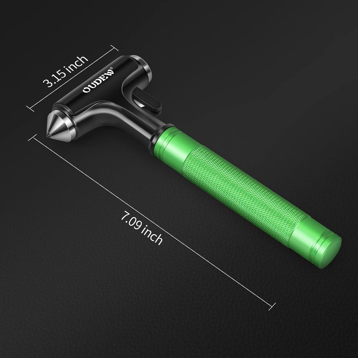 Car Safety Hammer, Car Glass Breaker with Seat Belt Cutter, Automotive Escape Tool with Lighting Function, Metal Window Breaker, Emergecy Safety Hammer for Auto Accidents (Black)