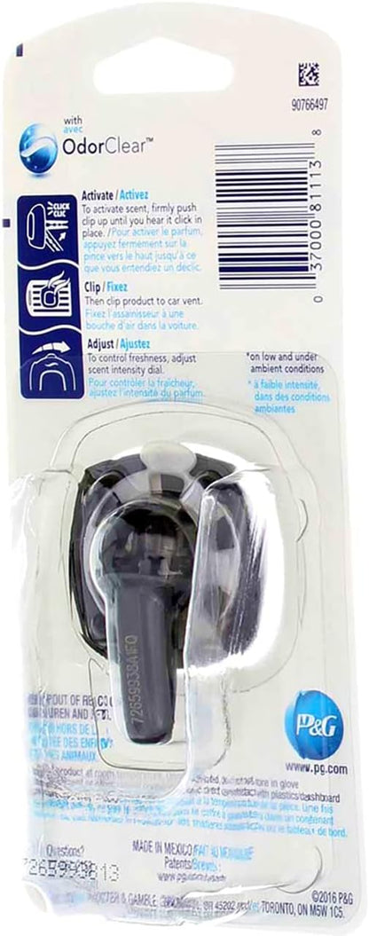 Febreze Car Air Freshener Vent Clip Platinum Ice Scent, .07 oz. Car Vent Clip, Pack of 4