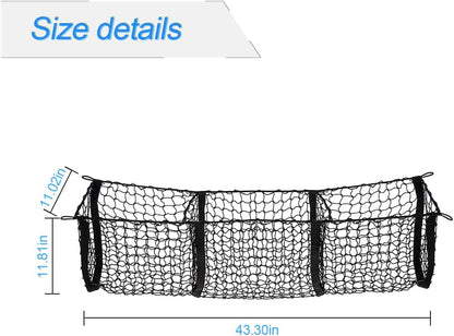 Car Rear Cargo Net, Adjustable Elastic Storage Organizer Net, Trunk Cargo Storage Net, Universal Fit for Car, Vehicle, SUV (43.3"x 15.8")