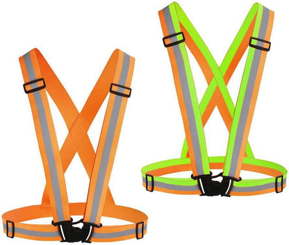 Chiwo Reflective Vest Running Gear 2Pack, High Visibility Adjustable Safety Ves for Night Cycling,Hiking, Jogging,Dog Walking