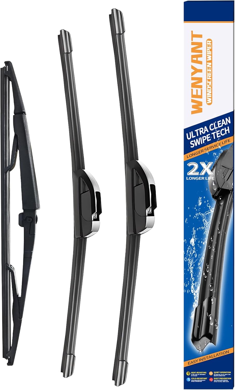 26"/19"/16" Windshield Wipers Compatible with Toyota Prius 2010-2015 Front and Rear Wiper Blades for My Car Automotive Replacement (Set of 3) - Colors B