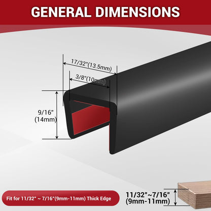 Rubber Edge Trim, 1/16" Self Adhesive Flexible U Channel Edge Protecter for Sheet Metal, Car Doors, U Shaped Sharp Edge Guards, Fit for 0-5/64" Wide Edge, Black Color, 10Ft, EPDM Material