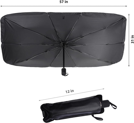 Foldable Car Windshield Umbrellas, Sun Shade Umbrella for Front Windows, Suitable for Windshields of Various Car Models (Large)