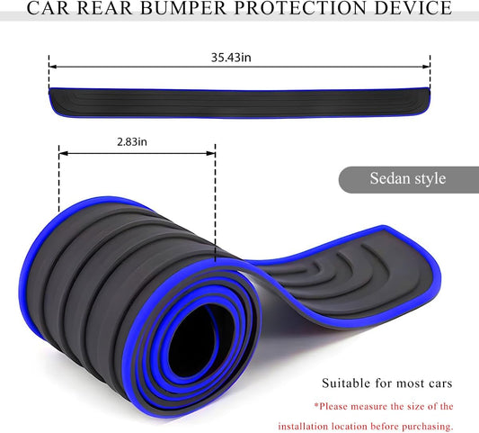 Car Rear Bumper Protector Guard, Anti-Scratch Auto Trunk Door Entry Protection Strip, Non-Slip Rubber Bumper Protective Cover Guard for Most Cars Trucks SUVs (Black, 41")