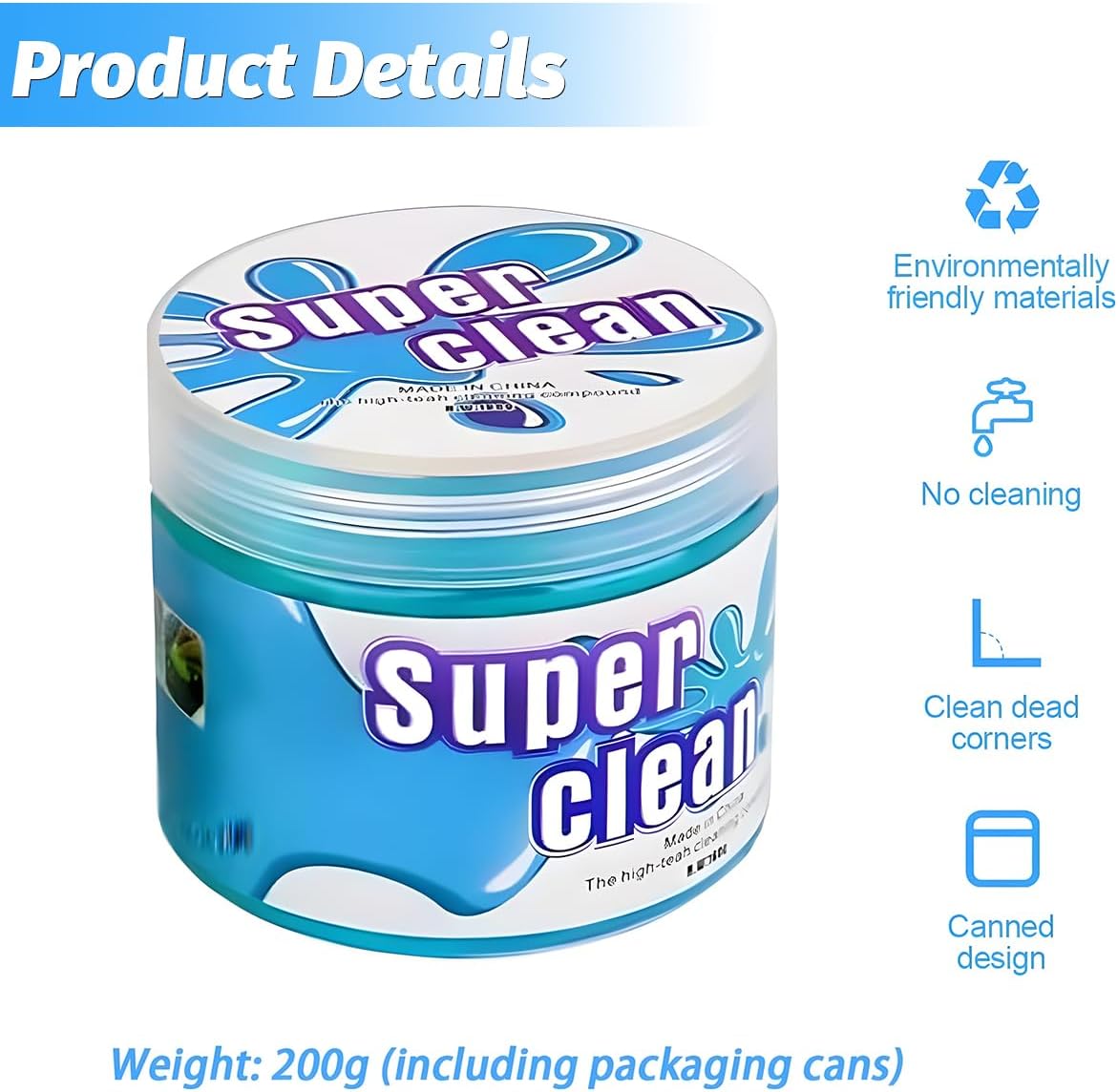Moly Magnolia Cleaning Gel for Car, Universal Detailing Putty Gel Detail Tools Car Interior Cleaner, Removal Putty Keyboard Cleaner for Car Vents, PC, Laptops, Cameras (Blue)