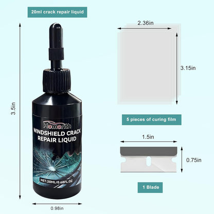 Windshield Crack Repair Kit, Quick Car Window Cracks Gone Glass Scratch Repair Liquid, Long-Lasting Windscreen Filler Tool Resin Fluid for Cracks Chips Star-Shaped Damage