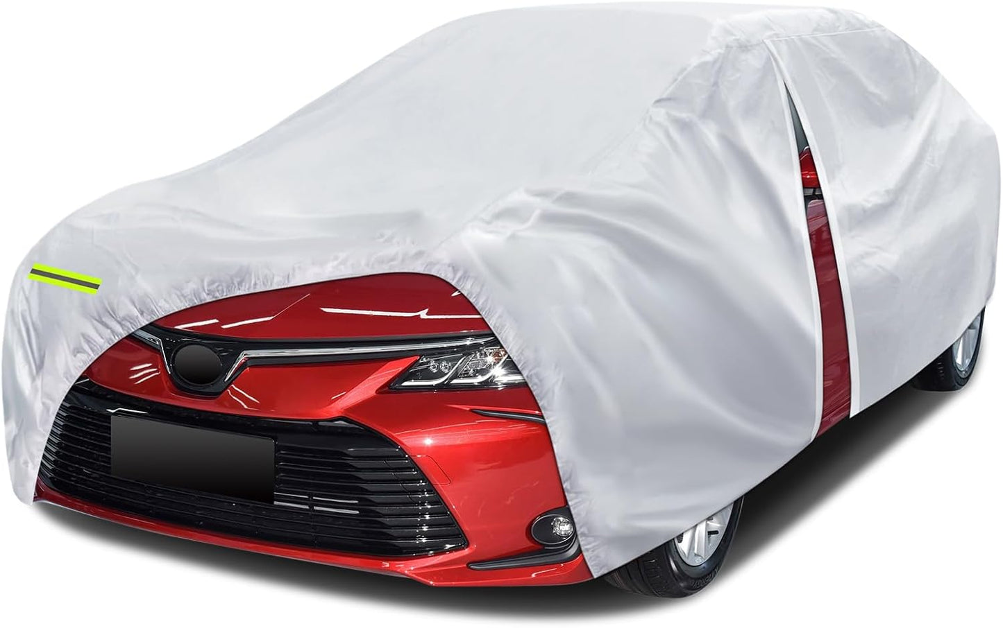 6 Layers Car Cover Waterproof All Weather for Automobiles, Size A3 with Zipper Cotton Fit for Toyota Camry, Honda Accord, Ford Mustang, Chevy Camaro/Malibu,Kia Optima/K5 (187-198 inch)