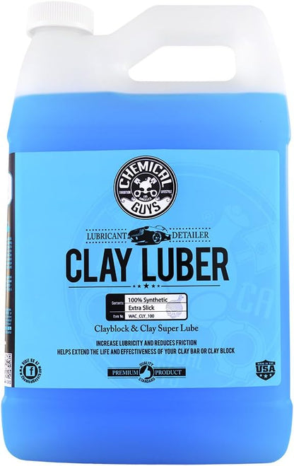 Chemical Guys Clay Bar Kit, Medium Duty with Luber Synthetic Lubricant – Removes Embedded Dirt, Restores Smooth Paint, Preps for Wax and Sealant - Safe for Cars, Trucks, SUVs, 16 oz, 2 Items