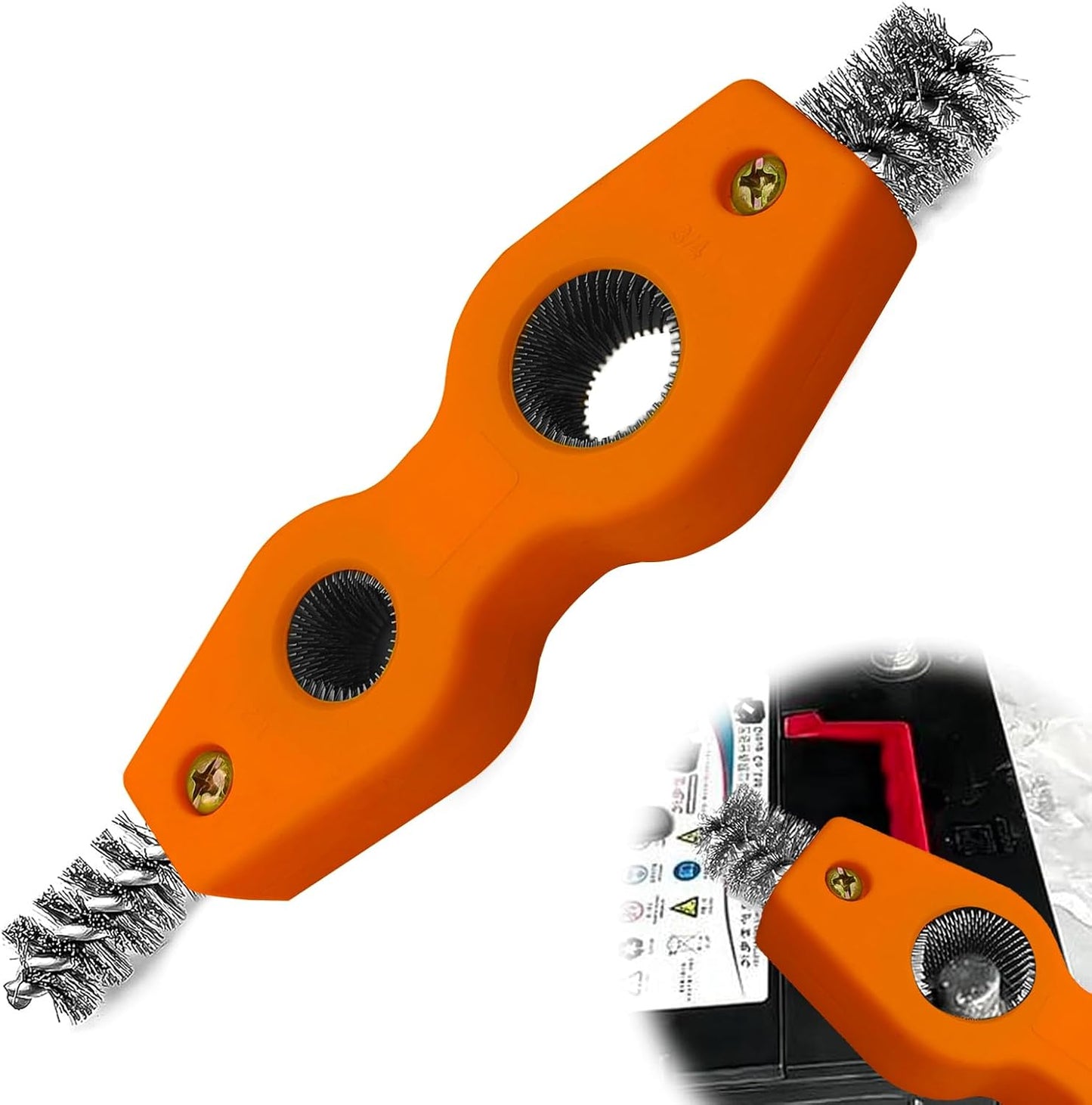 4 in 1 Car Battery Cleaning Brush,Anti-Corrosion Battery Terminals,Copper Pipes Cleaner Brush Tool,Universal for Automotive and Marine for Plumbing Installation Soldering Brazing