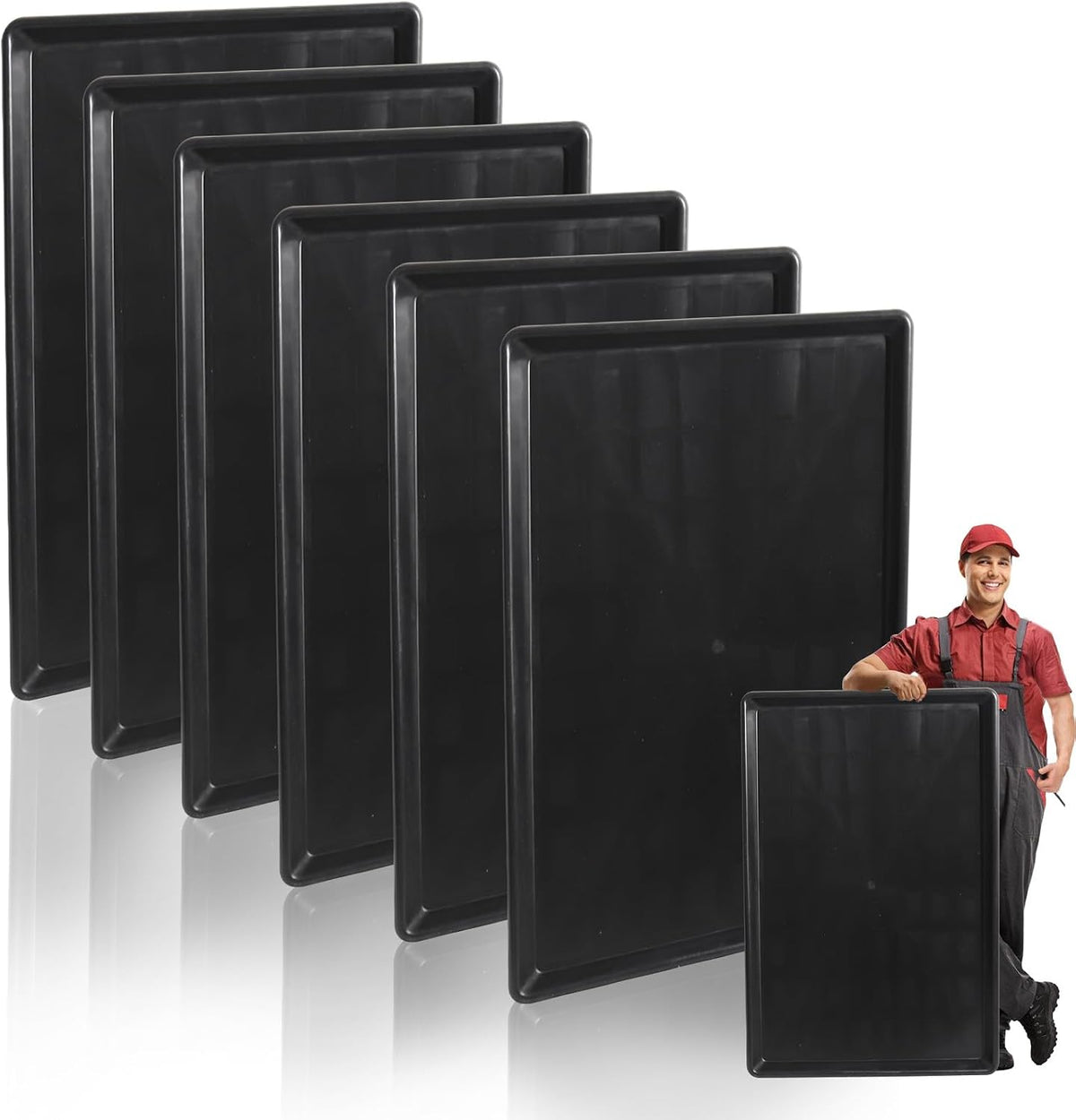 3 Pack Extra Large Oil Drip Pan, 35.4 x 24 x 1.6 in Oil Change Drain Pan, Plastic Oil Drip Tray for Under Car, Oil Catch Pan Tray for Garage, Fridges, Washing Machines, Cat Litter Box Bottom