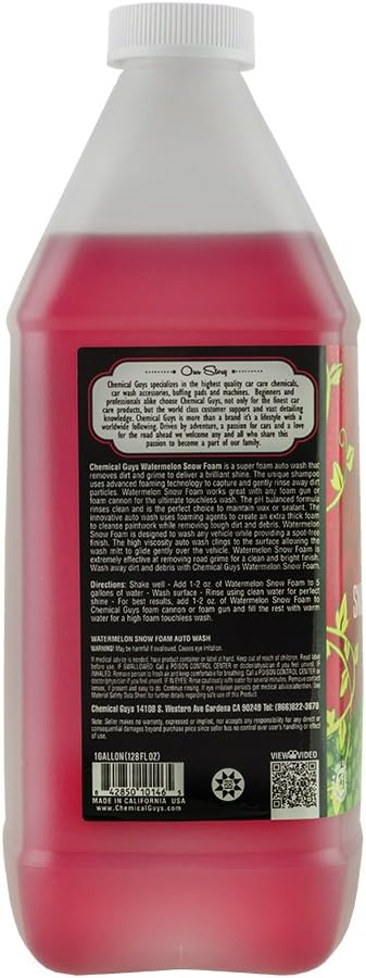 Chemical Guys Car Wash Soap for Foam Cannon or Bucket, Honeydew Snow Foam Car Wash Soap for Trucks, Motorcycles, RVs & More, Super Suds, Honeydew Scent - 128 oz (1 Gallon)