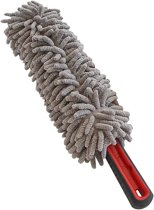 Bittwee Car Wheel Brush, Auto Detailing Wash Brush Duster Exterior Scratch Free with Long Handle Ergonomic Grip, Gift for Men Car Guy, Universal for Cleaning Vehicle Truck SUV Van Tire Wheel