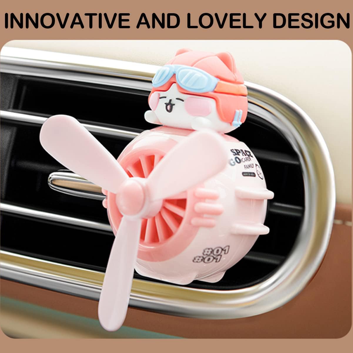 Pilot Car Air Freshener, Cute Dog Car Vent Clip Air Freshener Automotive Air Outlet Fan Diffuser, Automotive Interiors Vent Decoration (Shake Head Style - Dog)