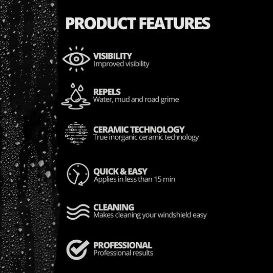 CERAKOTE® Ceramic Glass Coat Protectant - Hydrophobic Automotive Rain Repellant, Long-Lasting and Durable Ceramic Coating, Quick and Easy Application