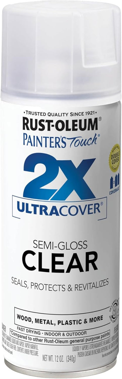 Rust-Oleum 334029 Painter's Touch 2X Ultra Cover Spray Paint, 12 oz, Gloss Clear - Colors A
