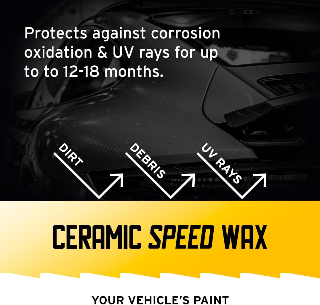 Ethos Ceramic Speed Wax – SiO2 Ceramic Coating Spray for Cars – Hydrophobic Car Wax Spray Top Coat Polish – High Gloss Shine, Ceramic Spray Wax – 12+ Month Protection