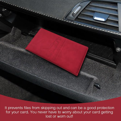 Car Registration and Insurance Holder, Registration and Insurance Card Holder, Auto Glove Box Organizer with Magnetic Shut, PU Leather Automobile Documents Wallet for Cards (Dark Green)