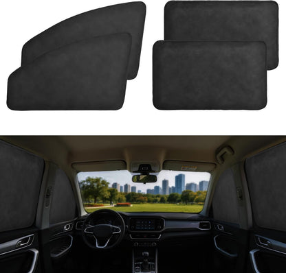XCBYT Car Window Shades - 4 Pcs Car Privacy Curtains - 100% Block Light Car Window Covers - Magnetic Side Window Sun Shade Keeps Cooler for Breastfeeding, Taking a nap, Changing Clothes, Camping