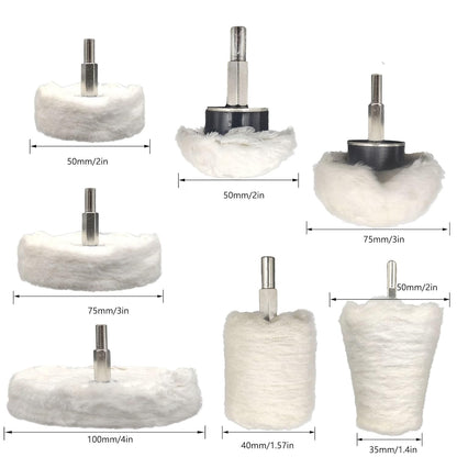 6 pcs Buffing Wheel for Drill,Buffing Pad Polishing Wheel Kits,Wheel Shaped Polishing Tool for Metal Aluminum,Stainless Steel,Chrome,Jewelry,Wood,Plastic,Ceramic,Glass,etc