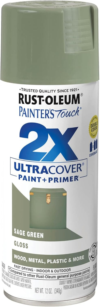 Rust-Oleum 334029 Painter's Touch 2X Ultra Cover Spray Paint, 12 oz, Gloss Clear - Colors A
