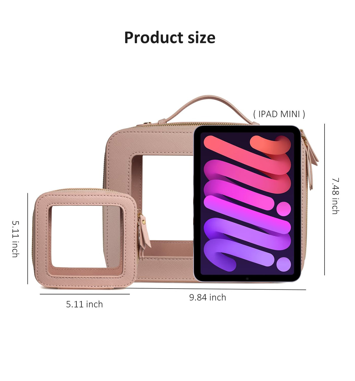 LETGO Clear Makeup Bags, TSA Approved Toiletry Bag with Zipper, Clear Makeup Organizer Fit Carry-on Travel Essentials,Clear Cosmetic Bags for Women Men (C-Beige)