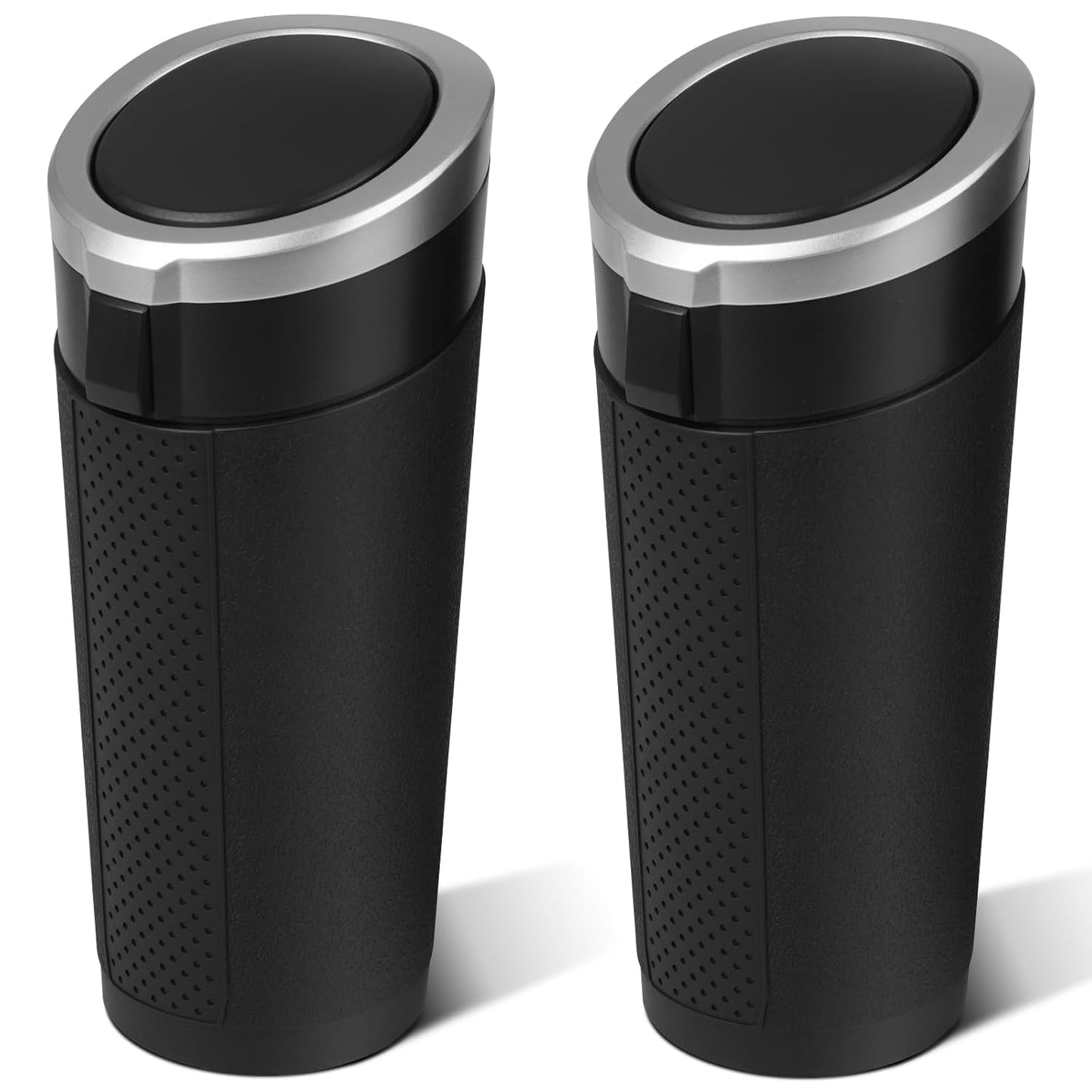 Car Trash Can Bin with Lid - 2 Packs Mini Car Garbage Can Cup Holder-Black Small Leakproof Vehicle Trash Garbage Can Bin-Automotive Car Organizers and Storage for Back Seat SUV Truck Accessories