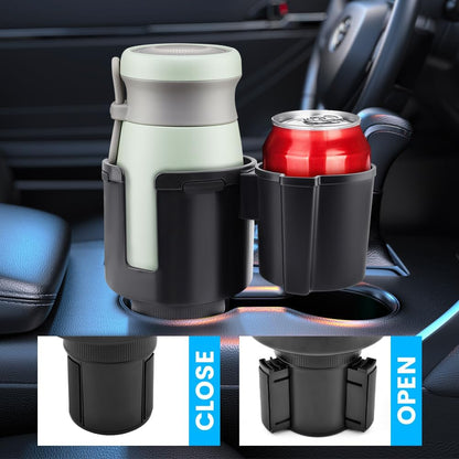 1 Pack Car Cup Holder Expander 2 in 1 Adapter with Expandable Base, Car-Seat Headrest Hook 4 Pack Hanger Storage Organizer fit Universal Vehicle Car Mugs in 2.2"-4.6" (10-46oz)