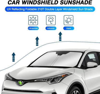 KUST Windshield Sun Shade for Toyota RAV4 2019-2022 2023 2024 2025 2026 Window Accessories Shade Sun Visor Cover Foldable Block UV Rays - Colors A
