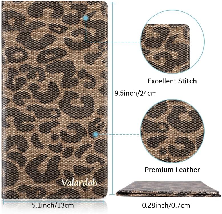 Valardoh Premium Car Registration and Insurance Card Holder, Car Document Holder for Cards, Driver License & other Essential Documents (Large, Leopard)