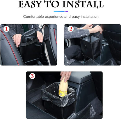 Foldable Trash Can, Hanging Waterproof Leakproof Storage Bag with Large Capacity, Car Interior Accessories (Large)