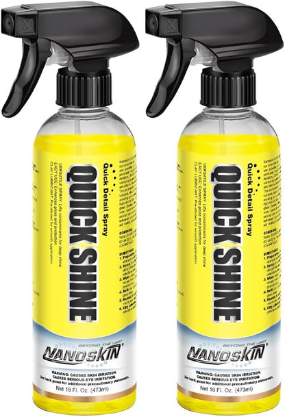 Nanoskin QUICK SHINE Quick Detail Spray 1 Gallon - Waterless Detailer Spray for Car Detailing | Deep Gloss Car Wax Booster & Clay Lubricant | Removes Dust, Smudges, Fingerprints and Other Contaminants