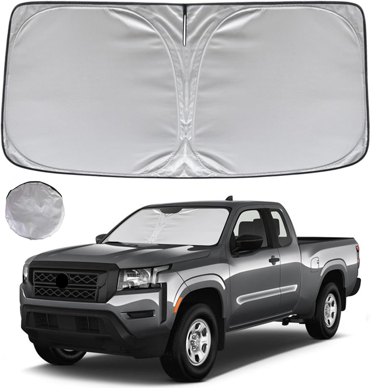 KAYZT Windshield Sun Shade for 2019-2025 2026 Chevy Silverado 1500 /GMC Sierra 1500 2500HD 3500HD Foldable Sunshade Front Window Custom Fit Car Accessories - Colors B
