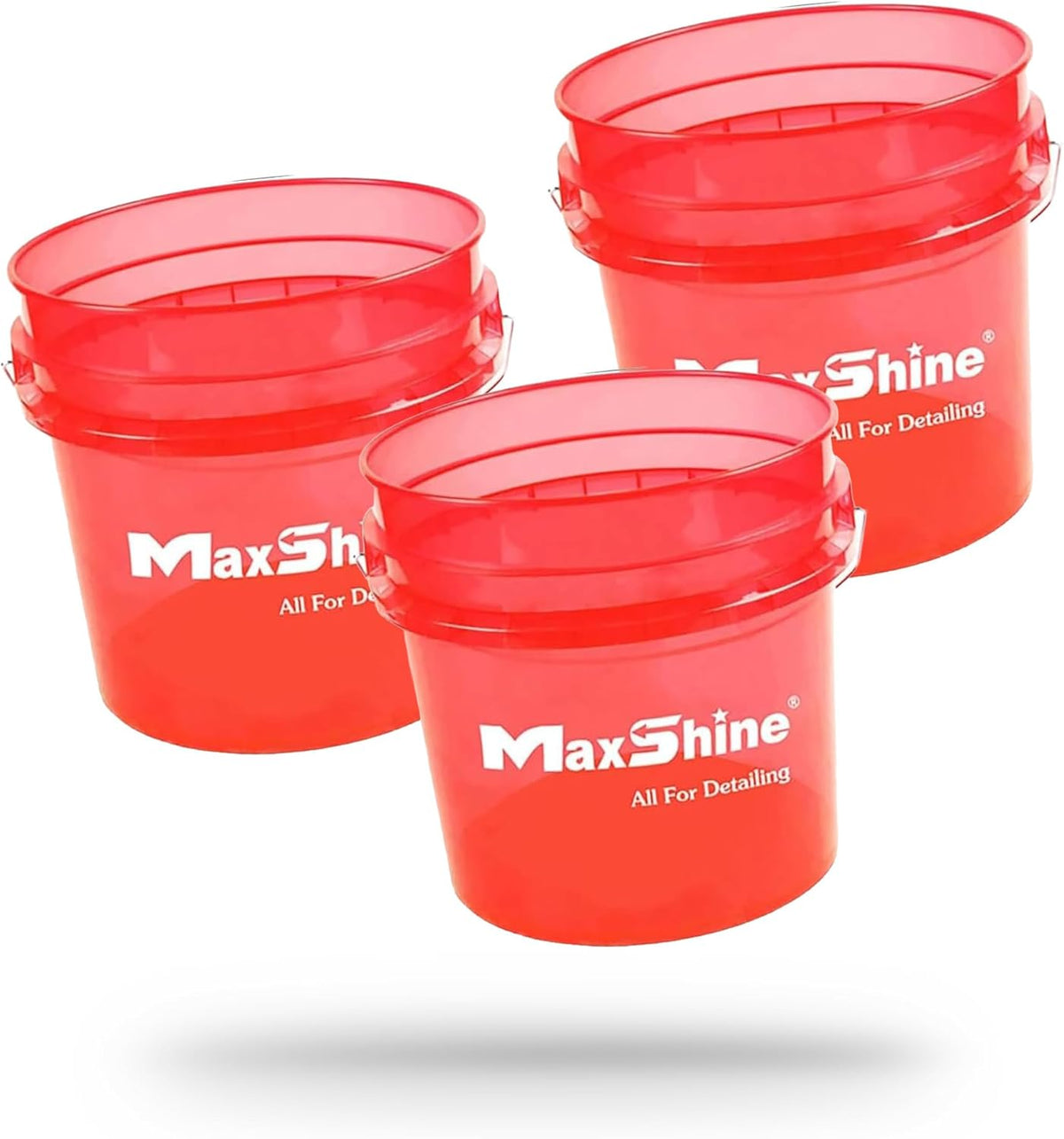 Maxshine 3.5 Gallon Universal Detailing Bucket (Red) – Car Wash Bucket for Scratch-Free Washing – Garage Storage & Auto Detailing Tool Holder – Holds Soap, Foam Cannon, Brushes, Microfiber Towels