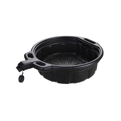Groz 15 Quart Oil Drain Pan with Wheels & O-Ring Seal - 8" Wide Opening, Catch Basket, Leak-Proof Spout for Trucks, Cars, Fleet Maintenance (41966)