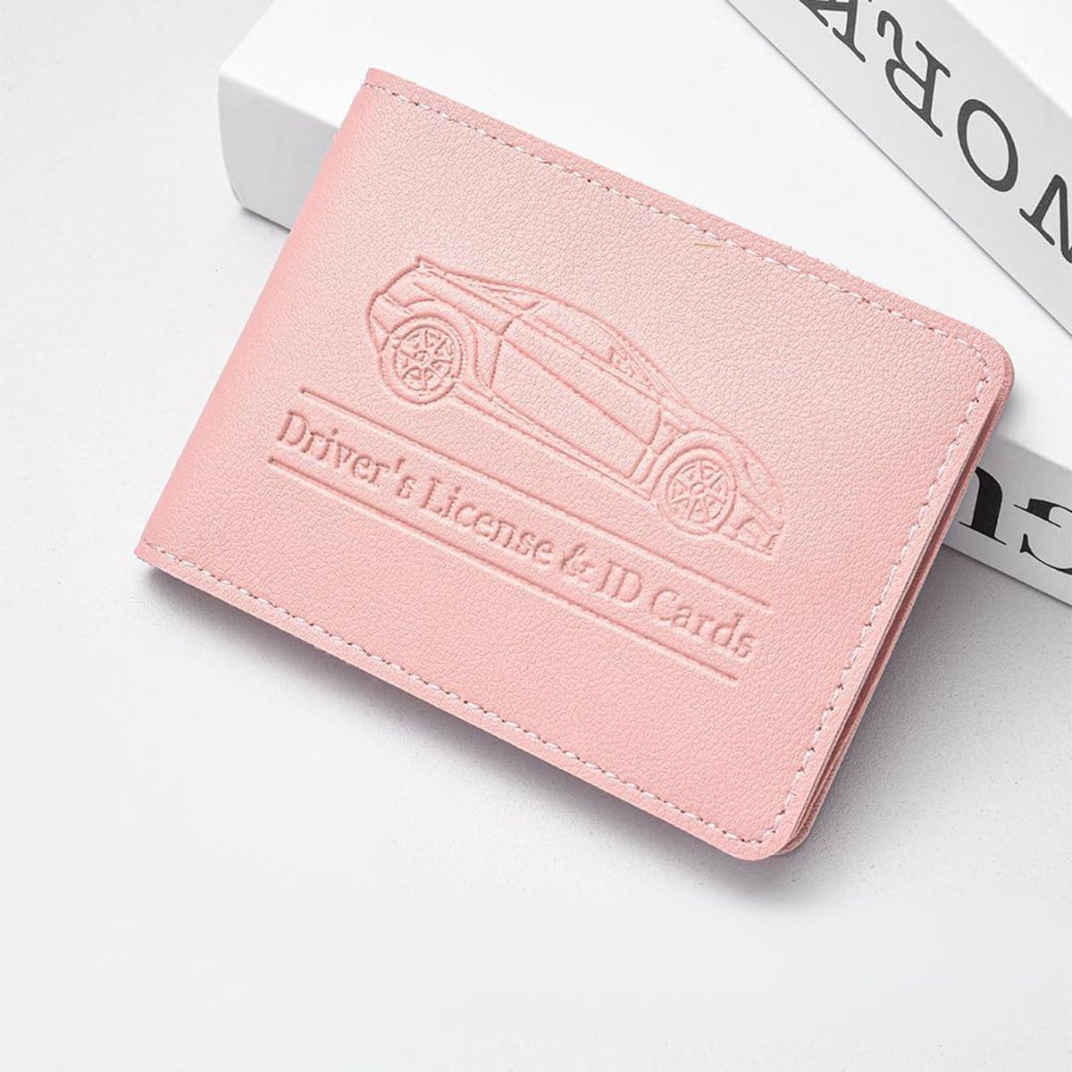 Car Registration Insurance Holder, Vehicle Document Glove Box Organizer, Small Automotive Interior Comparment Driver License Case Accessories for Men Women, Universal Fit (Red)