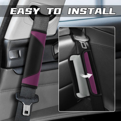 2PCS Car Seat Belt Cover Pad, Soft Carbon Fiber Leather Seatbelt Shoulder Protector for a More Comfortable Driving, Universal Safety Belt Strap Cover to Protect Your Neck (Blue)