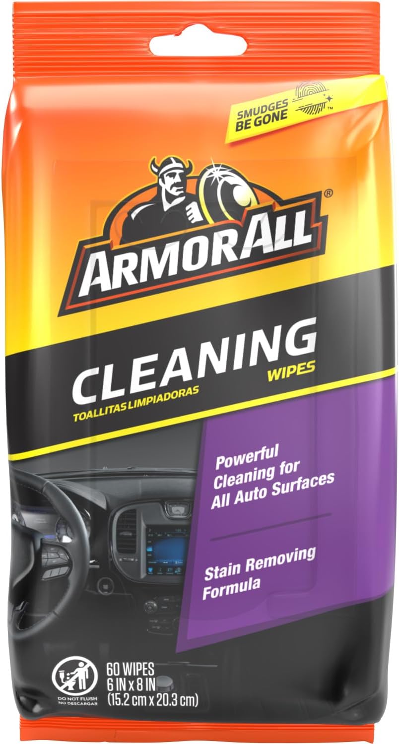 Armor All Car Interior Cleaner Wipes, Interior Cleaning Wipes for Cars, Trucks, Motorcycles, 60 Each
