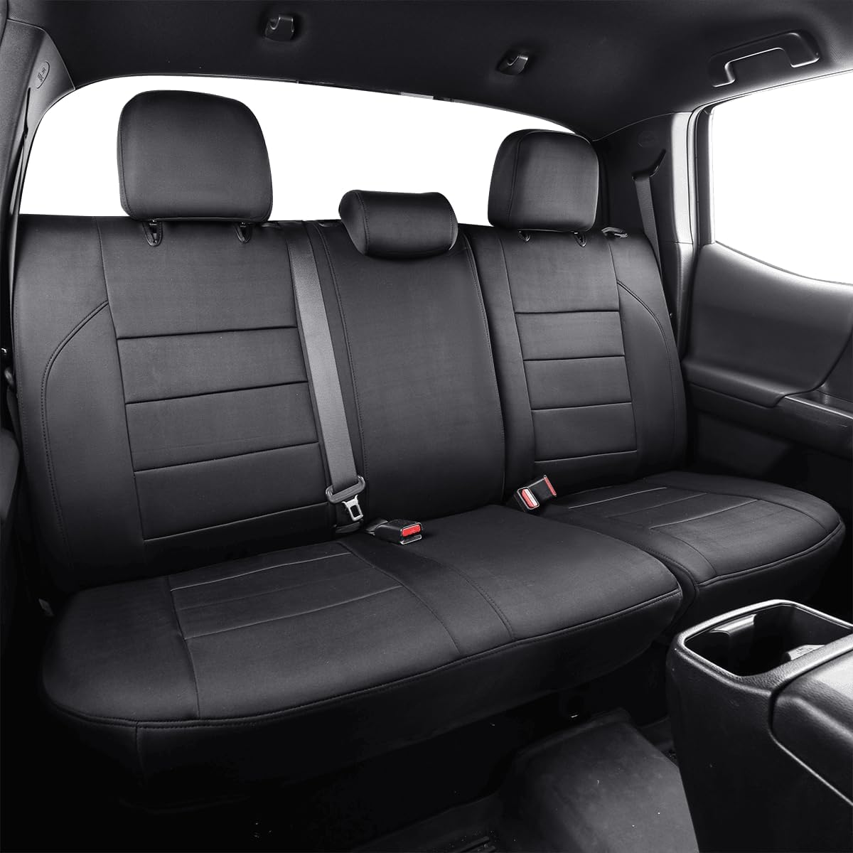 EKR Tacoma Car Seat Covers Custom Fit for Toyota Tacoma (Petrol) 2024 2025 2026 DoubleCab/CrewCab SR/SR5/TRD Sport/TRD Off-Road/Limited -Truck Seat Covers Full Set,Faux Leather(Black)