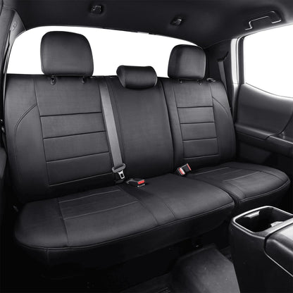 EKR Tacoma Car Seat Covers Custom Fit for Toyota Tacoma (Petrol) 2024 2025 2026 DoubleCab/CrewCab SR/SR5/TRD Sport/TRD Off-Road/Limited -Truck Seat Covers Full Set,Faux Leather(Black)