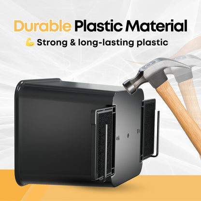 Car Trash Can with Stability Wings – Leakproof Portable Garbage Bin for Fabric & Rubber Mats – Compact Durable Plastic Auto Organizer for Cars, SUVs, Trucks (Black, Large)