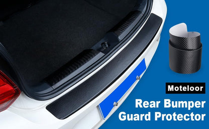 Soft & Bendable Rear Bumper Guard Protector 37.4" x 2.56" - Carbon Fiber Leather Anti-Scratch Strip for SUV/Trunk | Flexible But NOT Stretchable | Trim to Fit